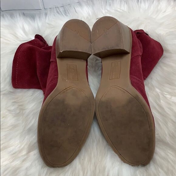 White Mountain Behari Burgundy Suede Booties Sz 8 - Picture 7 of 8